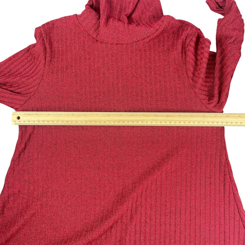 Discreet Ribbed Knit Cowl Neck Fit-and-Flare Dress/Tunic Large - Picture 7 of 8